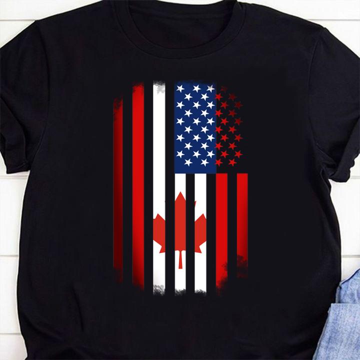 American Canadian Canada USA Flag Happy National Day t-shirt 1