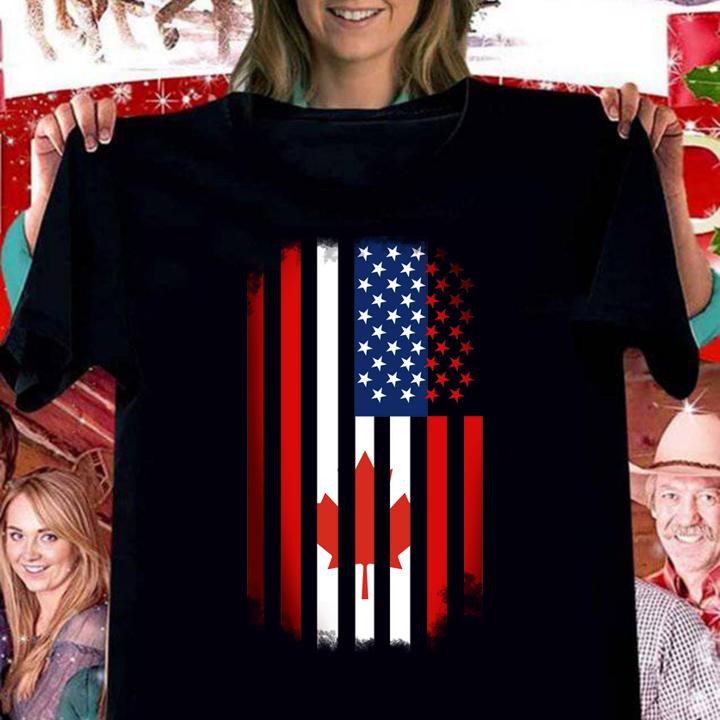 American Canadian Canada USA Flag Happy National Day t-shirt