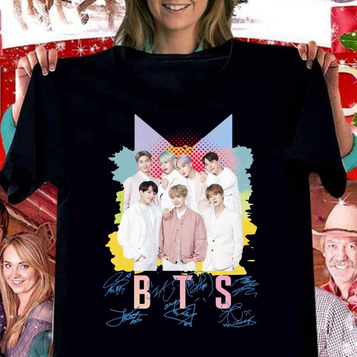 BTS Korean Kpop Idols Dynamite Signatures t-shirt