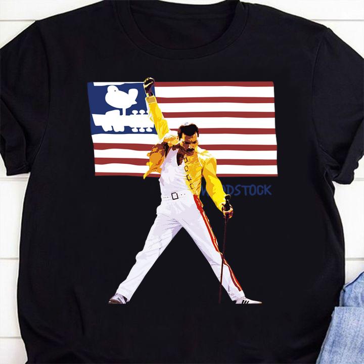 Freddie Mercury American flag Woodstock t-shirt 1