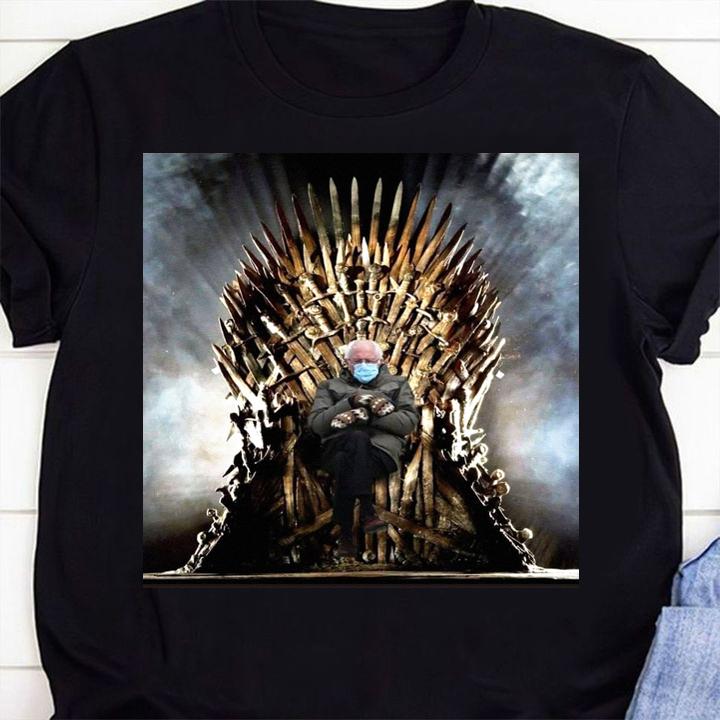 Bernie Sanders Mittens Sitting Iron Throne Inauguration Meme Game Of Thrones t-shirt 1