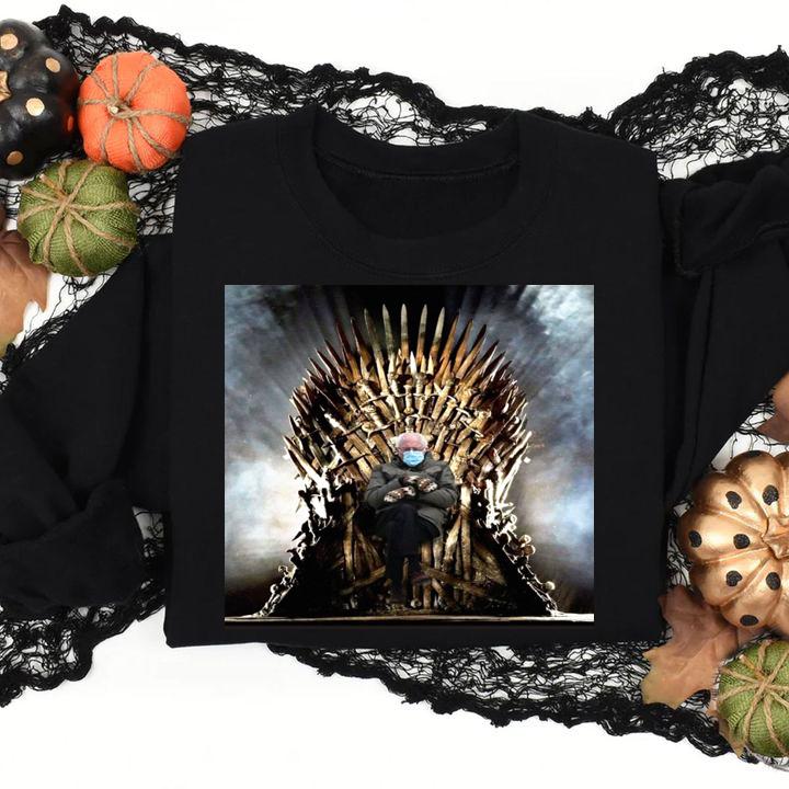 Bernie Sanders Mittens Sitting Iron Throne Inauguration Meme Game Of Thrones t-shirt