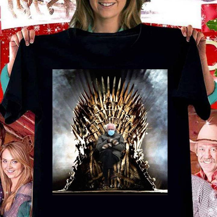 Bernie Sanders Mittens Sitting Iron Throne Inauguration Meme Game Of Thrones t-shirt