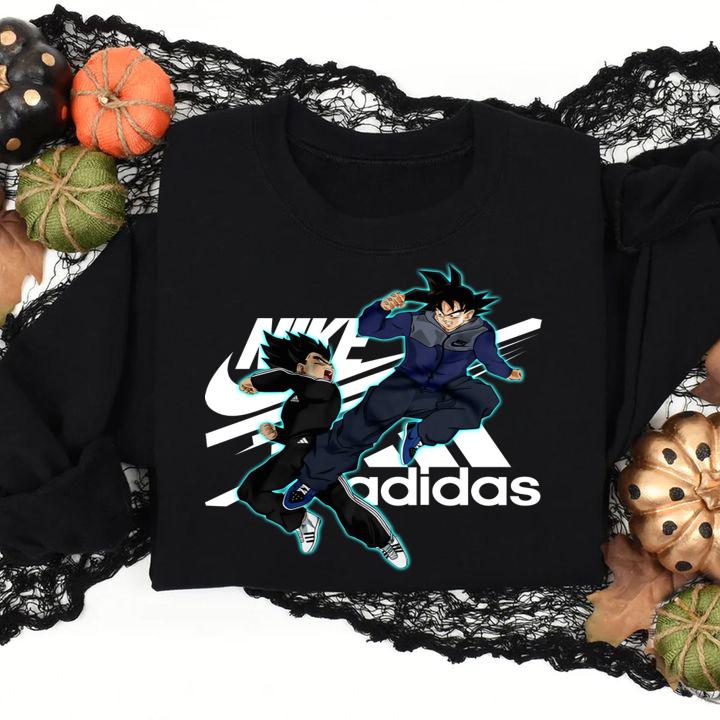 Dragon Ball Z Son Goku Nike Logo Adidas t-shirt