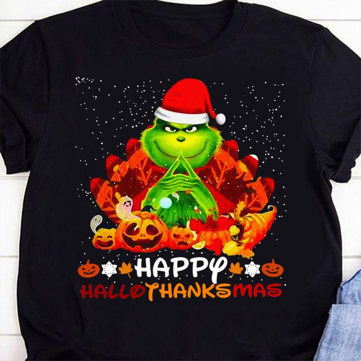 Grich christmas Happy hallothanksmas t-shirt 1