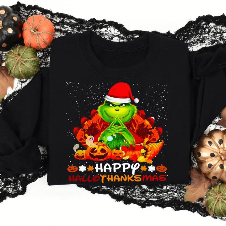 Grich christmas Happy hallothanksmas t-shirt