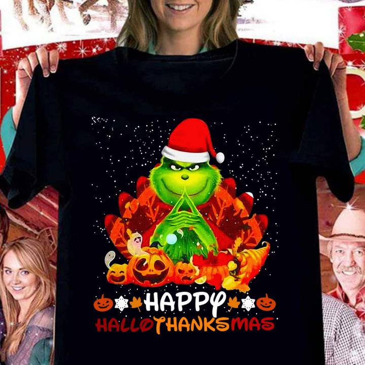 Grich christmas Happy hallothanksmas t-shirt