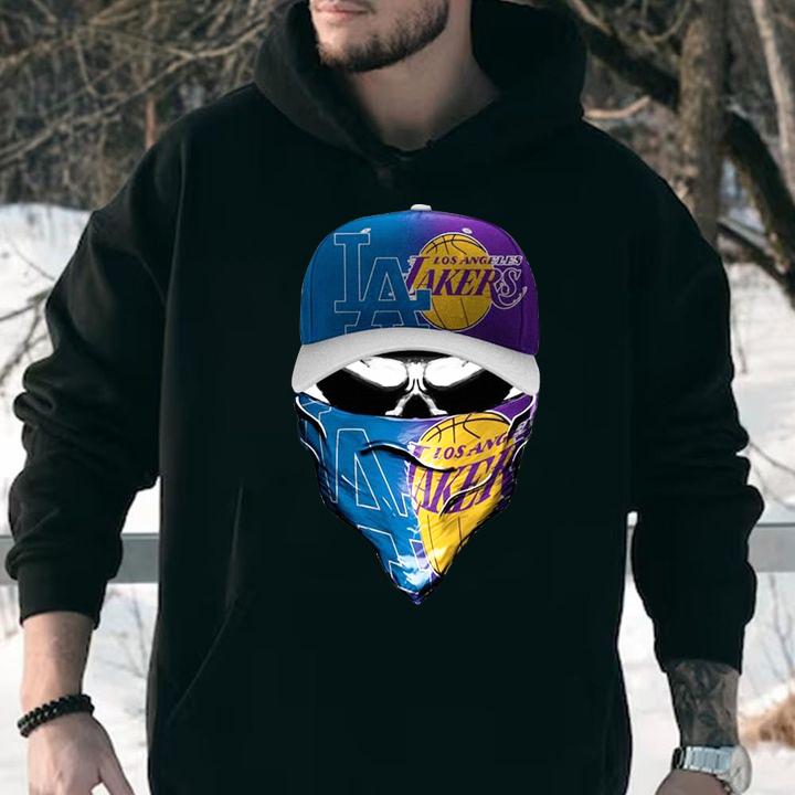 Skull Mask Los Angeles Dodgers And Los Angeles Lakers t-shirt