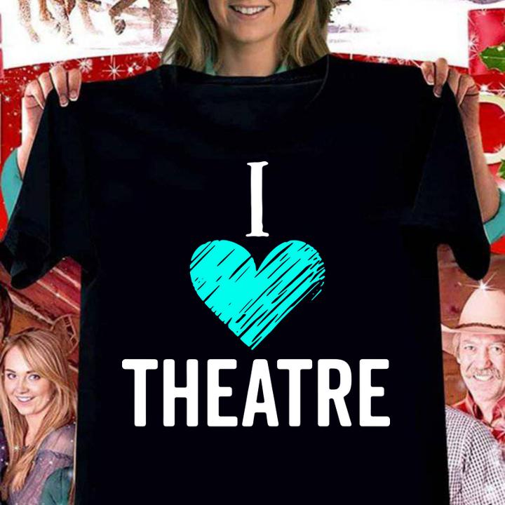 Beautiful I Love Theatre Heart Broadway Musical Acting Christmas sweater t-shirt