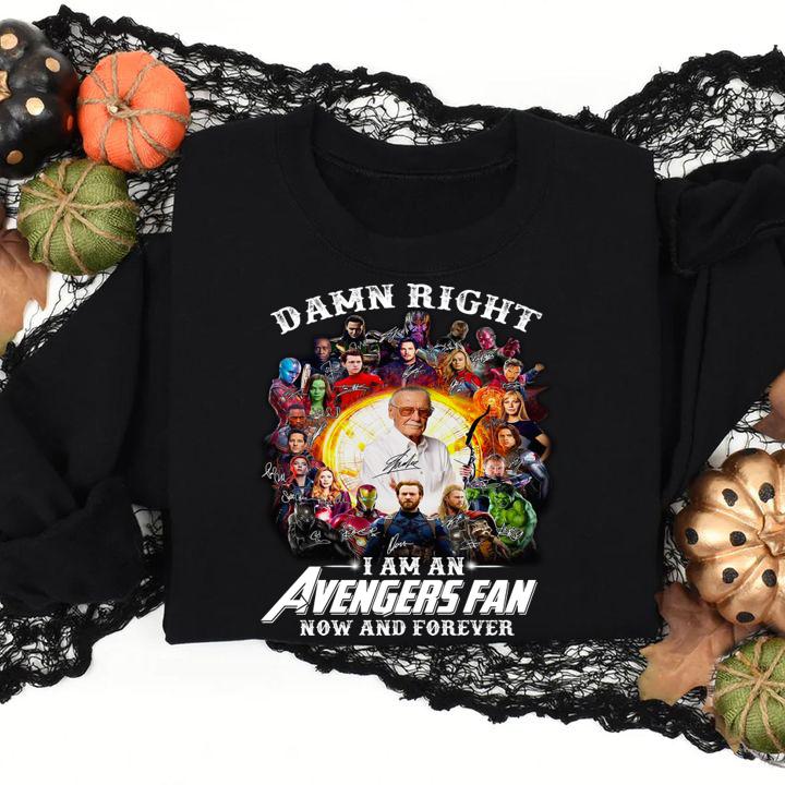 Damn right i am a Avengers fan now and forever shirt, Marvel Avengers t-shirt