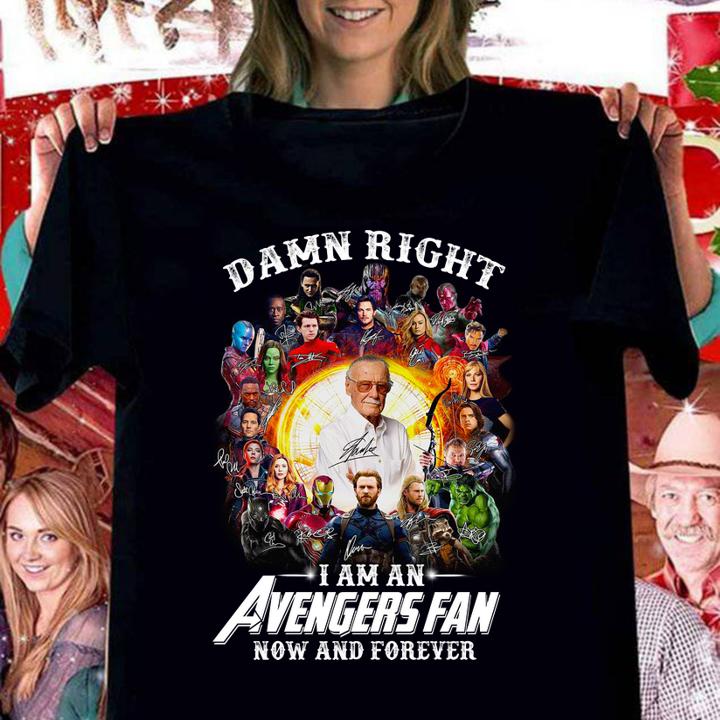 Damn right i am a Avengers fan now and forever shirt, Marvel Avengers t-shirt