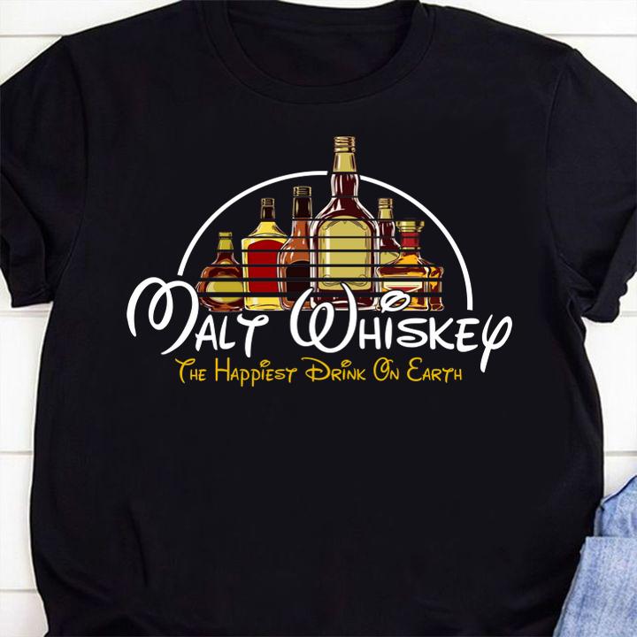 Malt Whiskey The Happiest Drink On Earth t-shirt 1