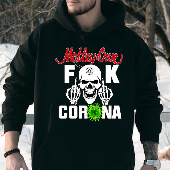Skull Motley Crue fuck Coronavirus t-shirt