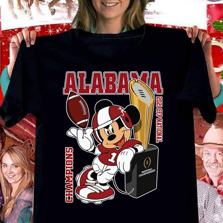 Mickey mouse Alabama Crimson Tide Champions 2021 CFP National t-shirt