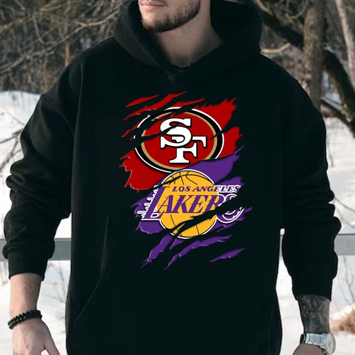 San Francisco 49ers Vs Los Angeles Lakers t-shirt