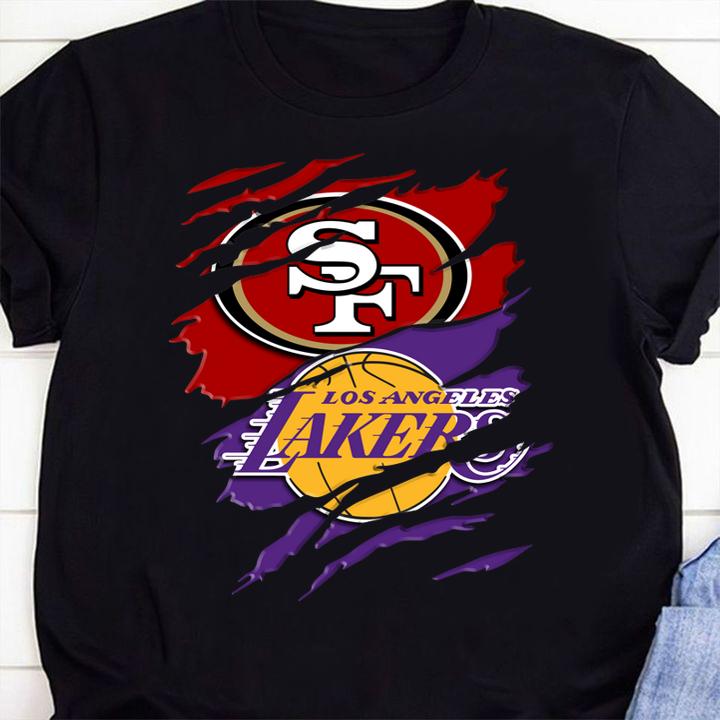 San Francisco 49ers Vs Los Angeles Lakers t-shirt 1
