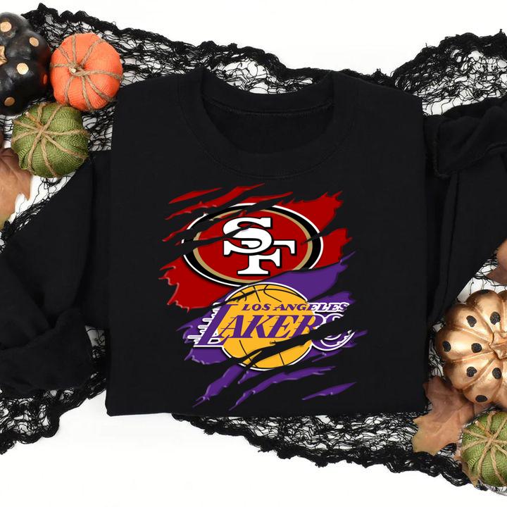 San Francisco 49ers Vs Los Angeles Lakers t-shirt