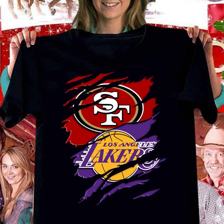 San Francisco 49ers Vs Los Angeles Lakers t-shirt