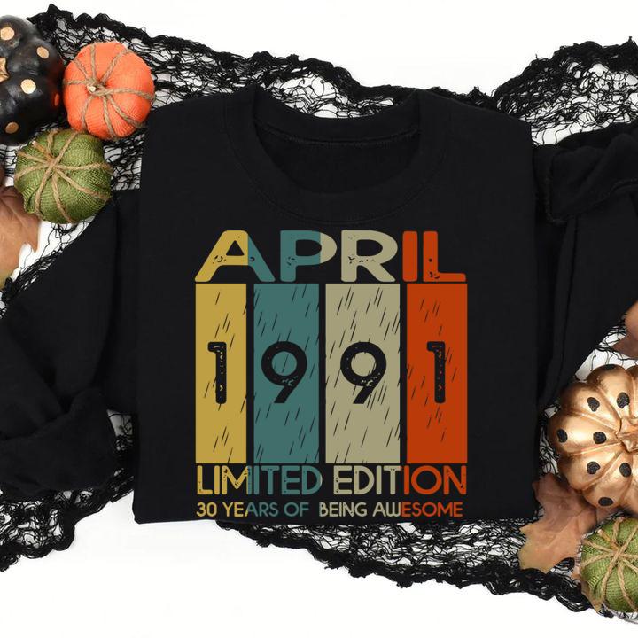 April 1991 Limited Edition 30 Years Awesome t-shirt