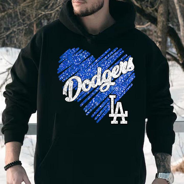 Love Los Angeles Dodgers Heart Glitter t-shirt