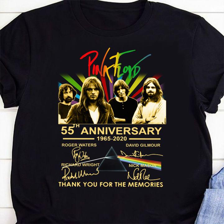 Pink Floyd 55th anniversary 1965-2020 signatures thank you for the memories t-shirt 1