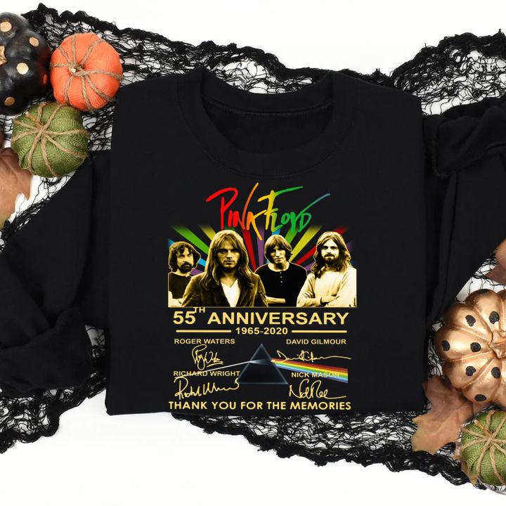 Pink Floyd 55th anniversary 1965-2020 signatures thank you for the memories t-shirt