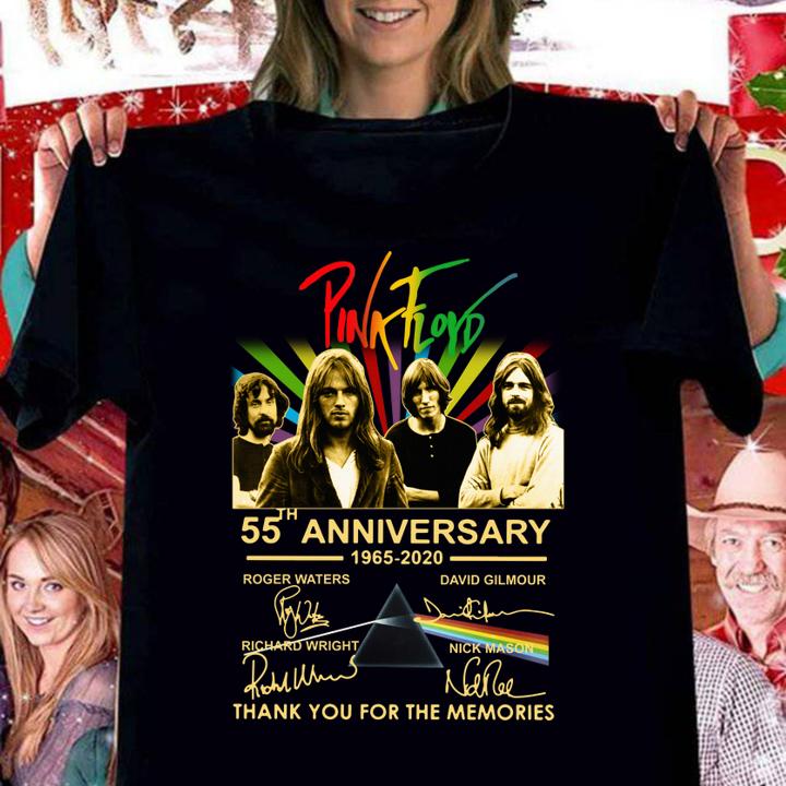 Pink Floyd 55th anniversary 1965-2020 signatures thank you for the memories t-shirt
