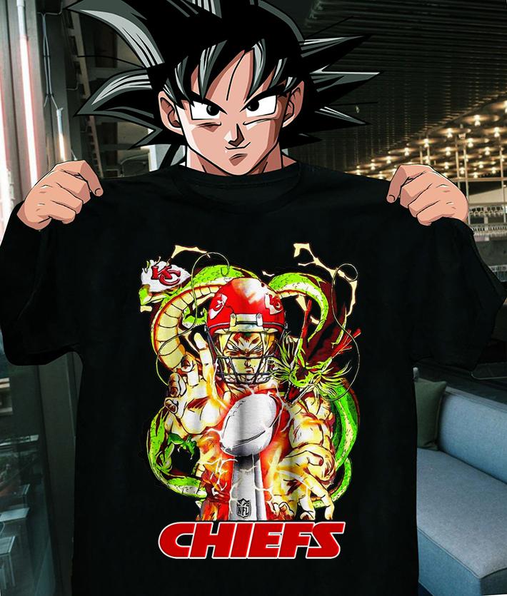 Kansas City Chiefs Son Goku Kamehameha Super Bowl Dragon ball t-shirt