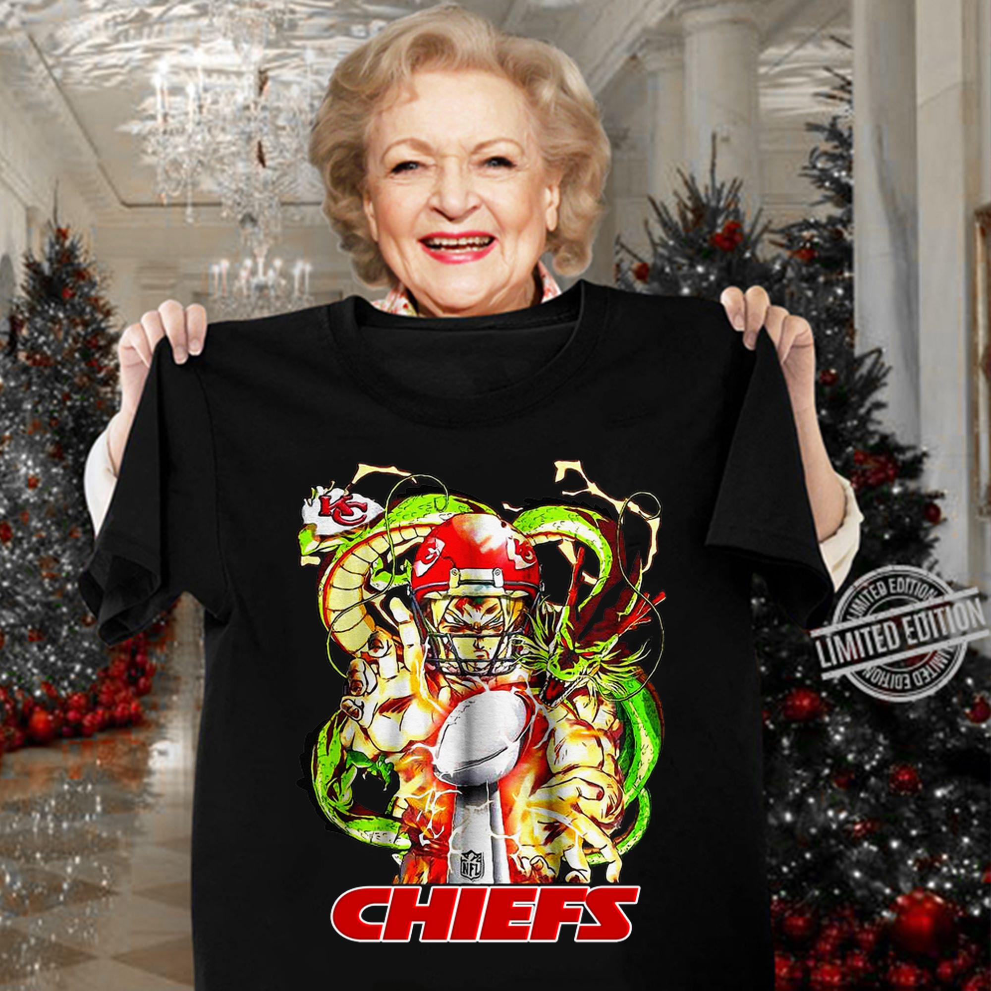 Kansas City Chiefs Son Goku Kamehameha Super Bowl Dragon ball t-shirt