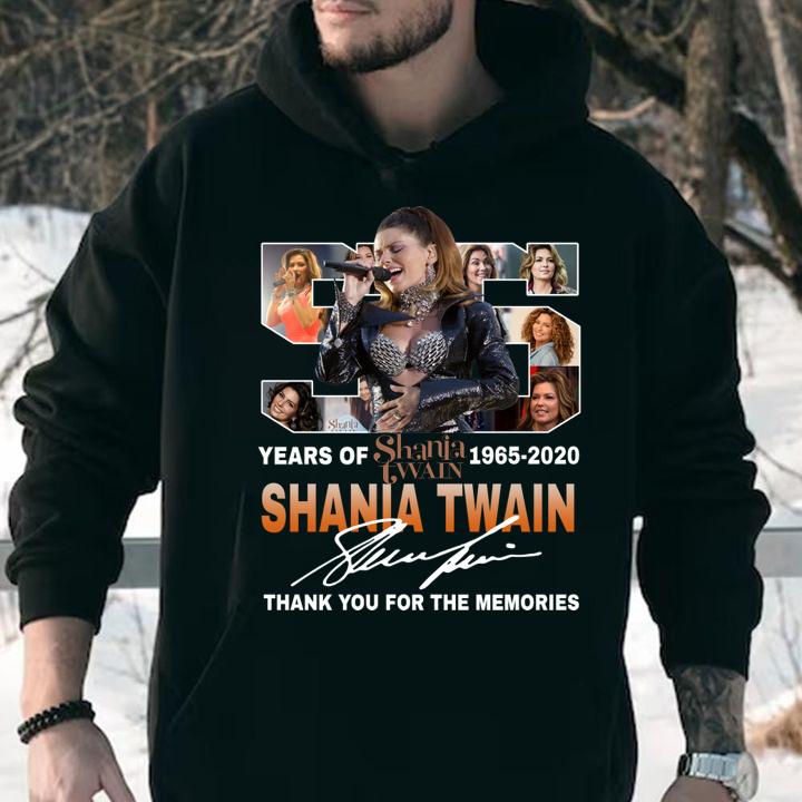 Shania Twain With Come On Over Album 55th Years Of 1965-2020 Signature t-shirt