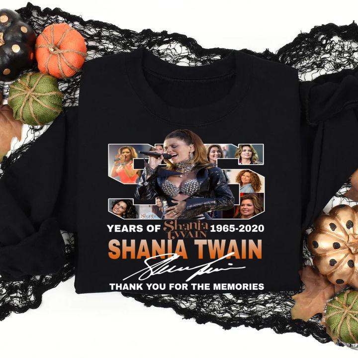 Shania Twain With Come On Over Album 55th Years Of 1965-2020 Signature t-shirt