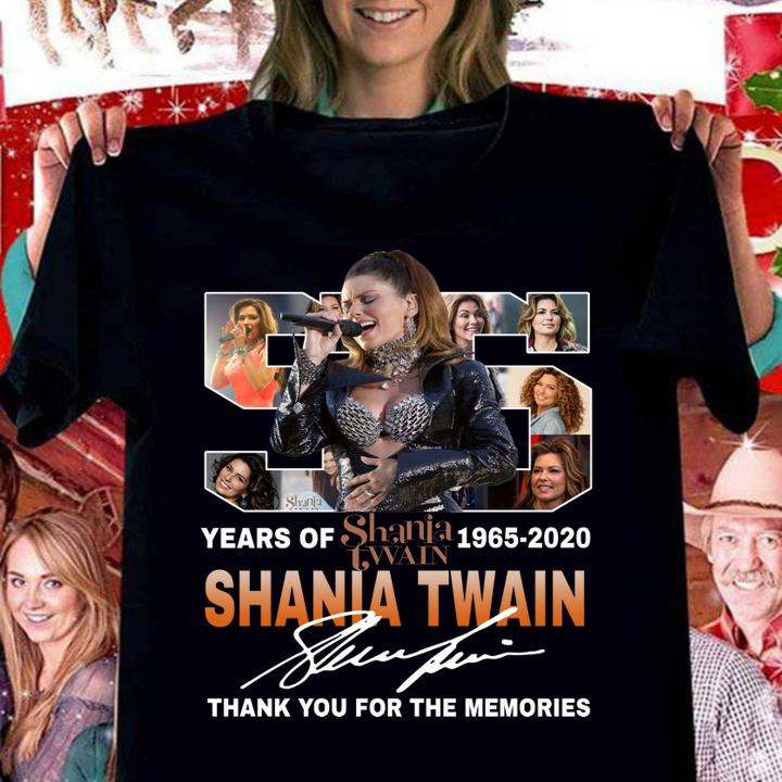 Shania Twain With Come On Over Album 55th Years Of 1965-2020 Signature t-shirt