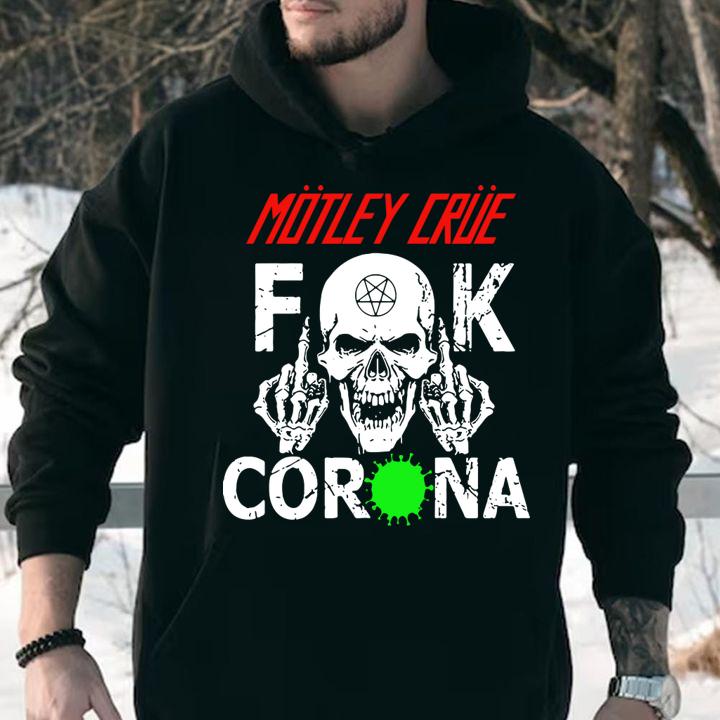 Skull Motley Crue Fuck Corona Covid 19 t-shirt
