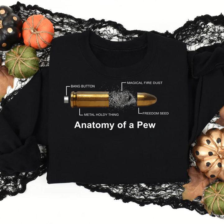 Anatomy Of A Pew Labeled t-shirt