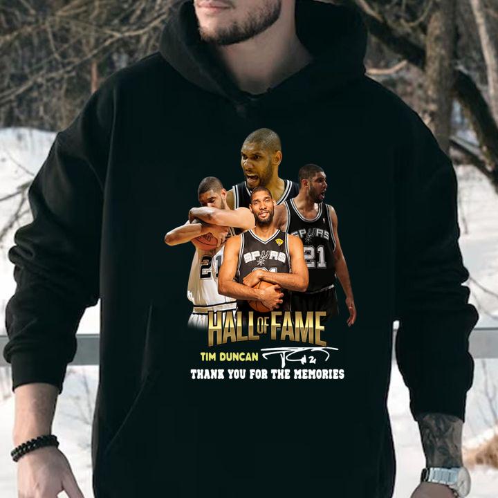 Hall Of Fame Tim Duncan Signature Thank You For The Memories t-shirt