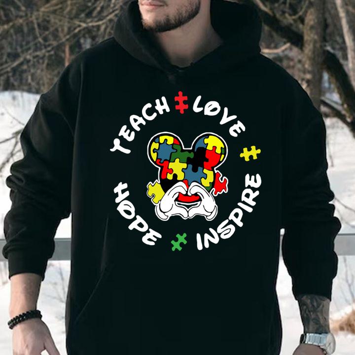 Autism Teach Love Hope Inspire Mickey Disney t-shirt