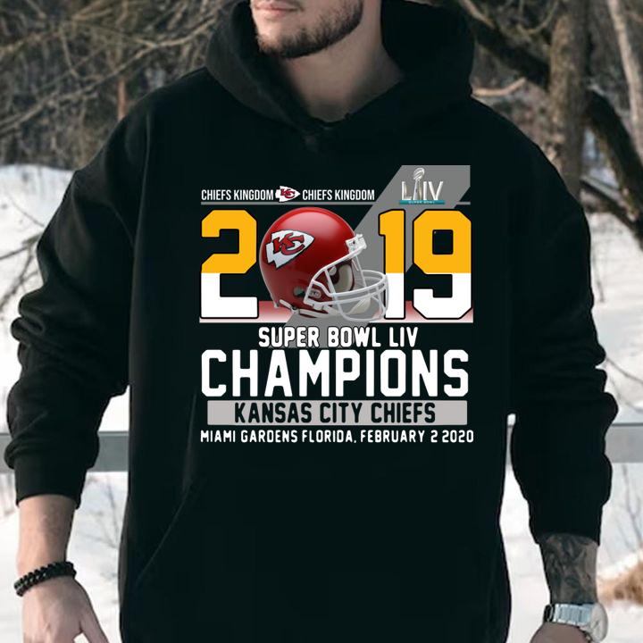 2019 Super Bowl LIV Champions Kansas City Chiefs Miami Gardens Florida February 2 2020 t-shirt