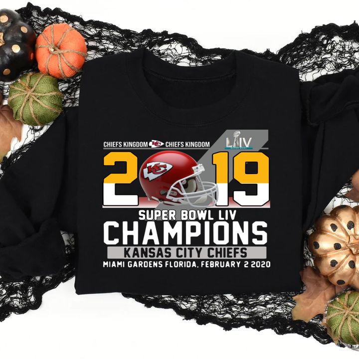 2019 Super Bowl LIV Champions Kansas City Chiefs Miami Gardens Florida February 2 2020 t-shirt