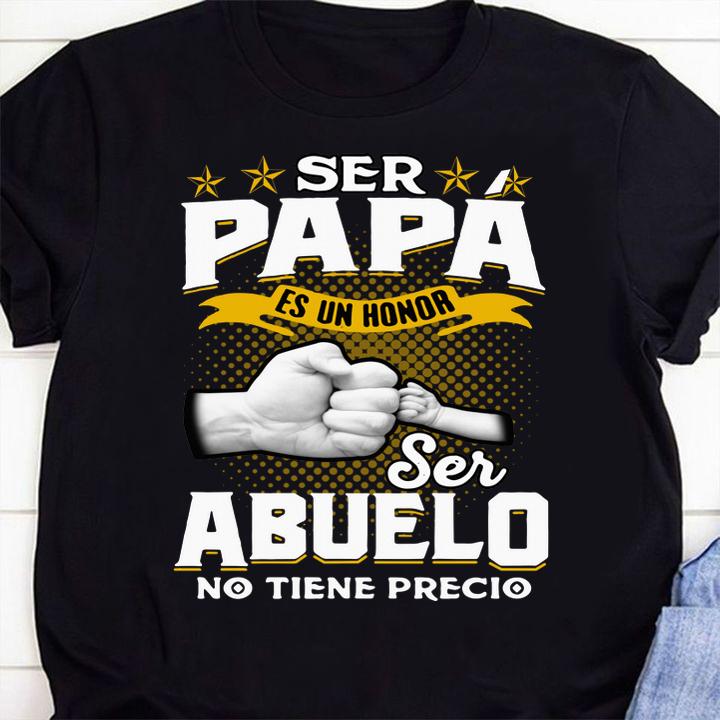 Top Ser papa es un honor ser Abuelo no tiene precio t-shirt 1 Clothing, Thebeatlestshirt News