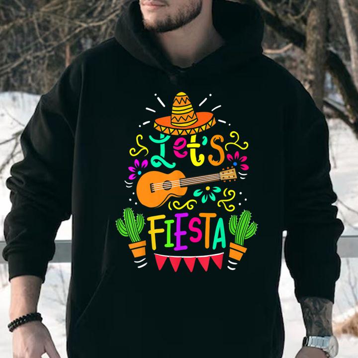 Cinco De Mayo Let's Fiesta Guitar Cactus t-shirt