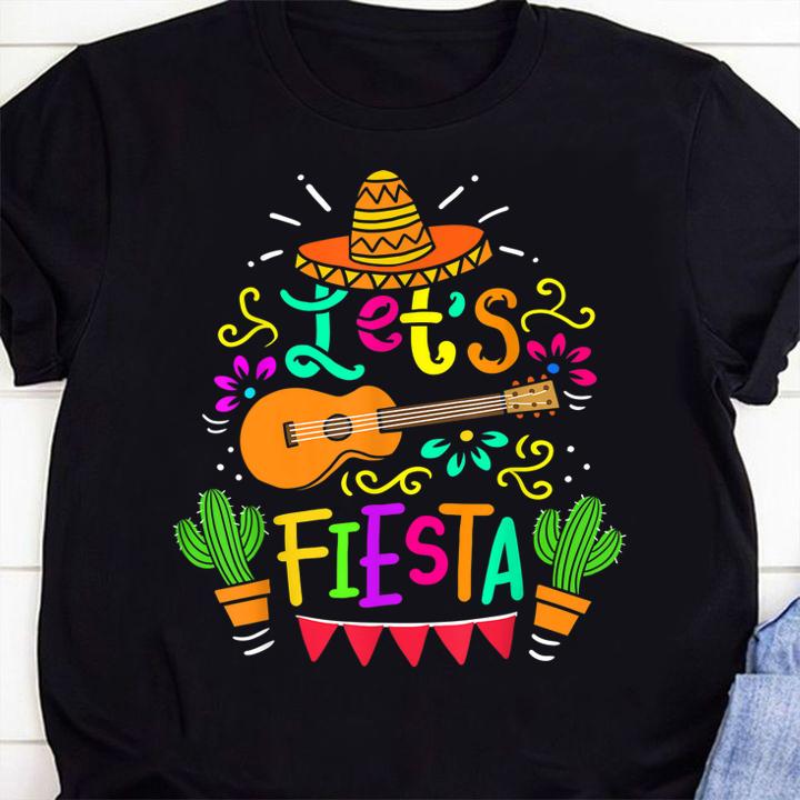 Cinco De Mayo Let's Fiesta Guitar Cactus t-shirt 1 Clothing, Thebeatlestshirt News