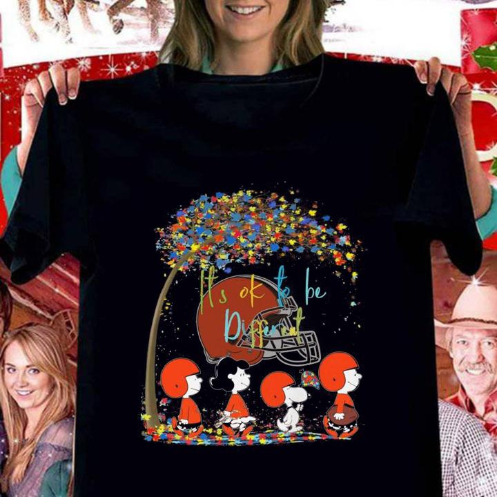 Cleverland Brown Peanuts Snoopy Autism Awareness its ok to be different t-shirt