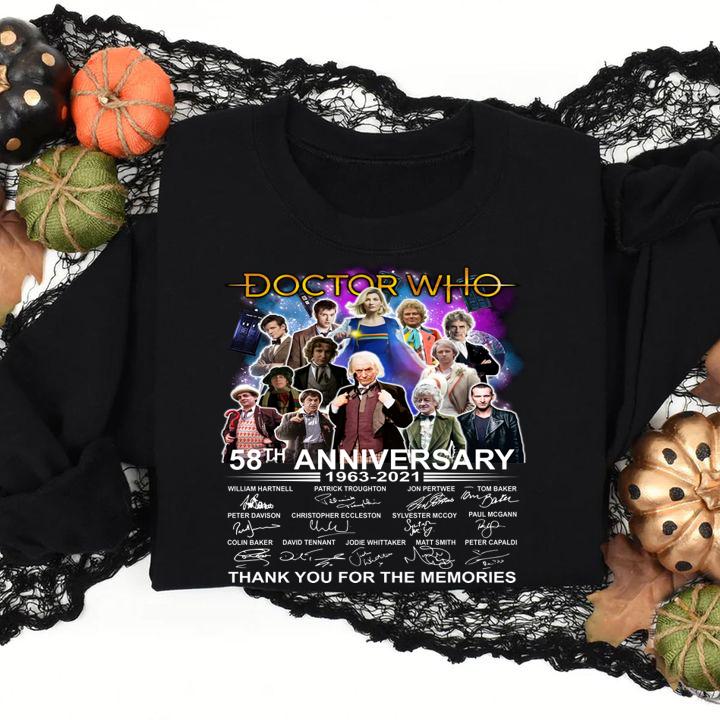 Doctor Who 58th Anniversary 1963 2021 Thank You For The Memories t-shirt