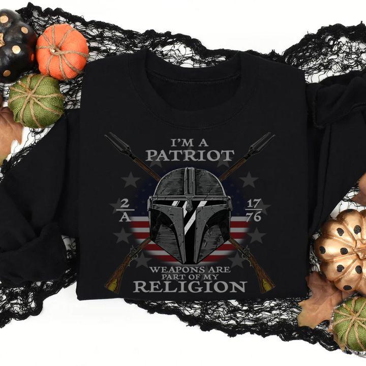 Mandalorian I’m A Patriot Weapons Are Part Of My Religion t-shirt