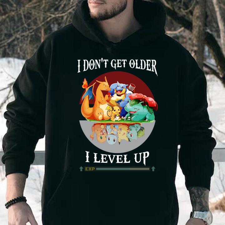 Pokémon's 25th anniversary, I dont get older I level up funny t-shirt