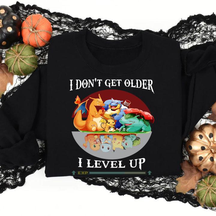 Pokémon's 25th anniversary, I dont get older I level up funny t-shirt