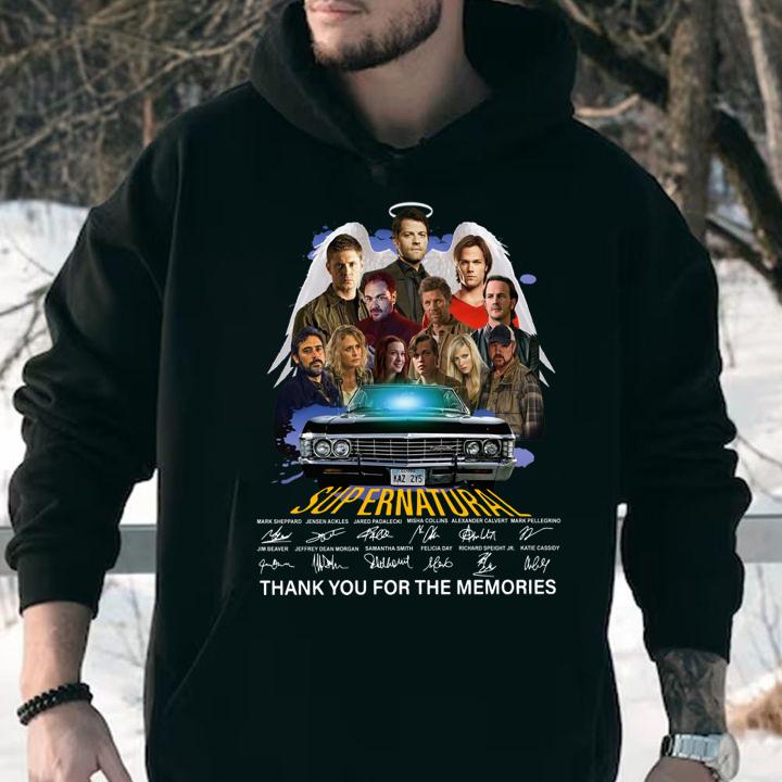 Supernatural signatures thank you for the memories t-shirt
