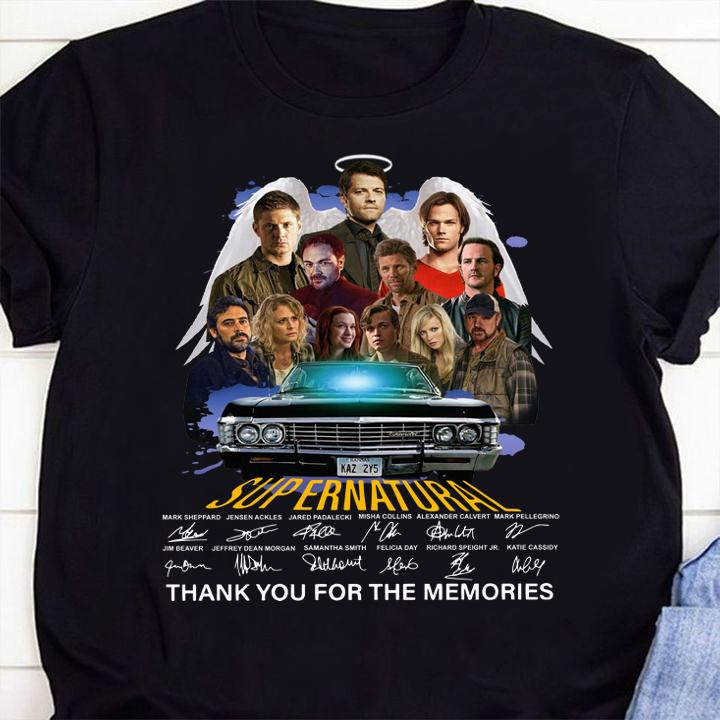 Supernatural signatures thank you for the memories t-shirt 29 Clothing