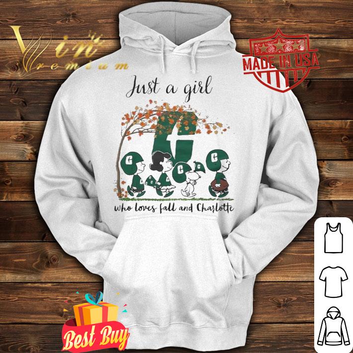 Peanuts Snoopy Just A Girl Who Loves Fall and Charlotte 49ers t-shirt