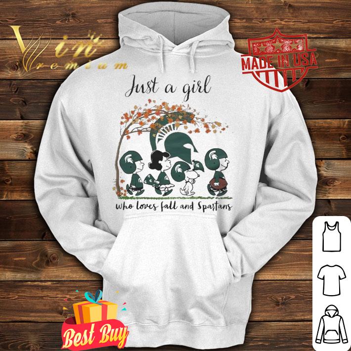 Peanuts Snoopy Just A Girl Who Loves Fall and Michigan State Spartans t-shirt